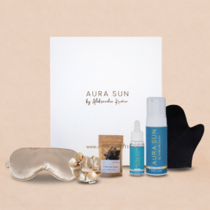 Zestaw prezentowy Aura Sun - Pianka Extra Dark + krople + mini SPA box