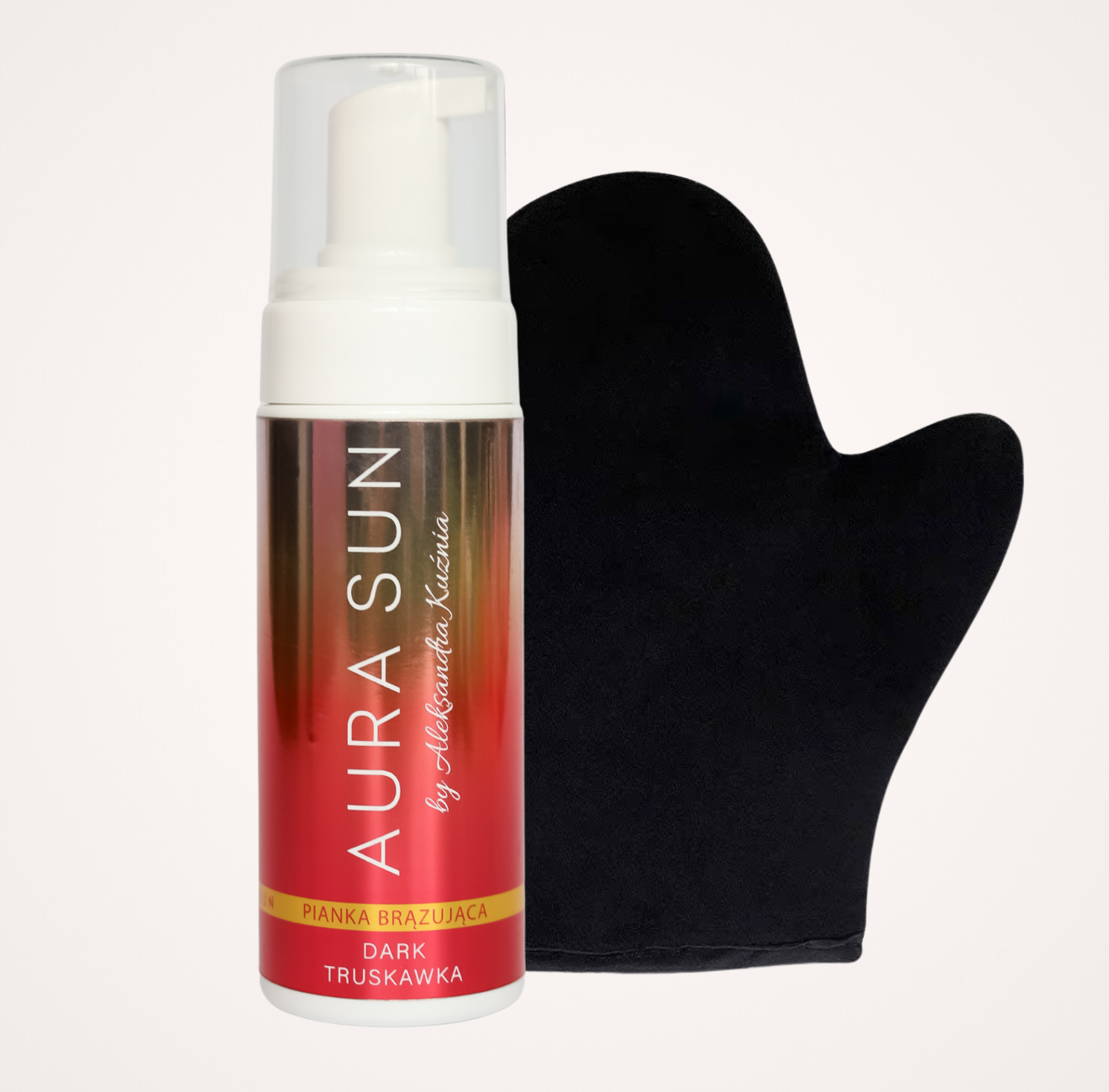 Pianka samoopalająca Aura Sun Dark + rękawica - truskawka